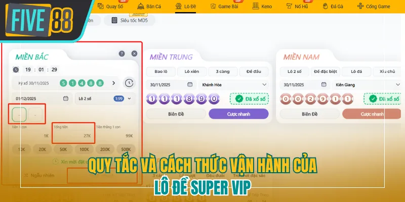 Quy trình tham gia lô đề super vip five88 và cách thức vận hành